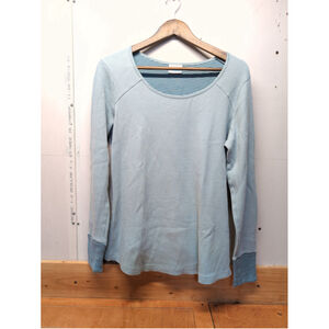 Columbia Waffle Knit Aqua Blue Cotton blend Base Layer Women Sz XL Athletic